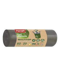 Мешки для мусора For Nature Multipop черные 60 л 20 шт Paclan