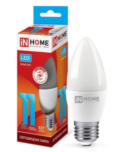 Лампа светодиодная HOME E27 11W 4000K Свеча арт 687236 10 шт Asd