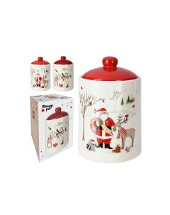 Банка для хранения Red New Year Красный Новый год 125х125х180 мм 1 шт Home collection