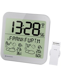 Часы настенные MyTime Meteotime LCD, серебристые Bresser