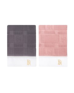 Комплект полотенец вафельных Pink stone с вышивкой 40х70 2 шт Bellehome