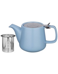 Набор из 6 штук Чайник с ситом Velour 500мл 19х8 5х10см голубой керамика 470 375_ Bronco
