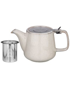 Чайник с ситом Luster 500мл 19х8 5х10см светло серый керамика 470 377_ Bronco