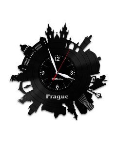 Часы из виниловой пластинки Прага (c) vinyllab