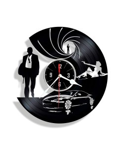 Часы из виниловой пластинки Джеймс Бонд (c) vinyllab