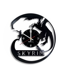 Часы из виниловой пластинки Skyrim (c) vinyllab