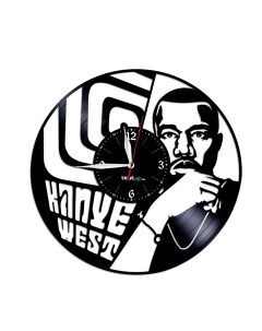 Часы из виниловой пластинки Kanye West (c) vinyllab