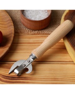 Нож консервный с деревянной ручкой с заклепками Nobrand