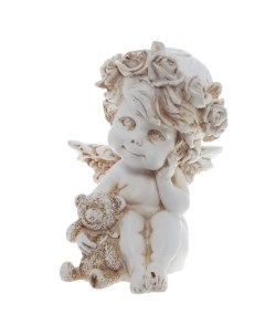 Фигура декоративная Ангелочек с медведем цвет антик Ремеко
