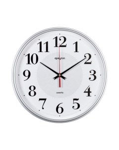 Часы настенные круглые серебристый пластик 29см бесшумный PL200907 Apeyron
