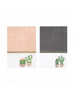 Комплект полотенец вафельных Cactuses Bellehome