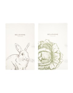 Комплект полотенец столовых Rabbit 50 лен 50 хлопок 40х70 см 2 шт Bellehome