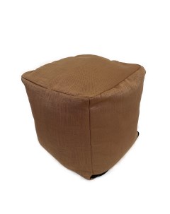 Кресло мешок Пуфик кубик Delson 32 Светло коричневый Рогожка Kreslo-puff