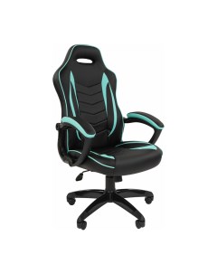 Игровое кресло GamePlay эко Экокожа черно голубая Экспресс офис