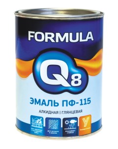 Эмаль ПФ 115 алкидная глянцевая 0 9 кг синяя Formula q8