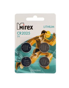 Батарейка литиевая CR2025 4BL 3В блистер 4 шт Mirex