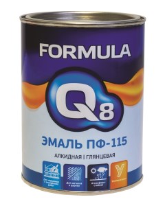 Эмаль ПФ 115 алкидная глянцевая 0 9 кг белая Formula q8