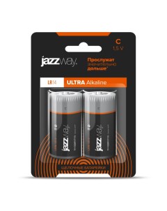 Батарейка ULTRA ALKALINE C LR14UP 2B 2 шт Jazzway