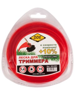 Леска для триммера прямая звезда 1 6 мм Speed line 644 863 15 м Dde