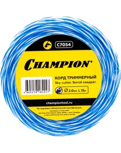 Леска для триммера витая квадрат 2 мм Sky cutter 16110604 15 м Champion