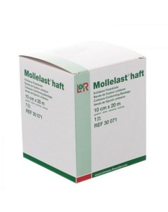 Бинт Mollelast haft высокорастяжимый самофиксирующийся 10см х 20м белый 30071 Lohmann & rauscher