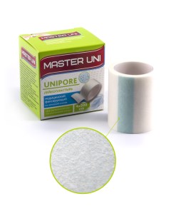 Пластырь Unipore фиксирующий на нетканой основе 4 х 500 см Master uni