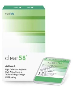 Контактные линзы Clear 58 6 линз R 8 7 0 75 Clearlab