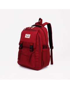 Рюкзак на молнии 4 наружных кармана цвет красный Nobrand