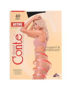 Колготки Active 40 DEN р 6 nero черные шортики утягивающие Conte