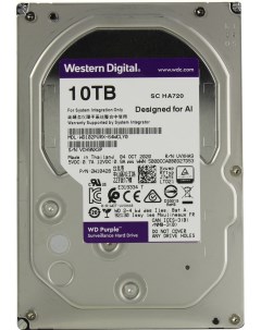 Жесткий диск HDD 10Tb Purple 3 5 7200rpm 256Mb SATA3 WD102PURX Western digital