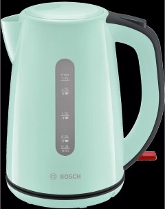 Чайник TWK7502 1 7л 2200Вт закрытая спираль пластик бирюзовый Bosch