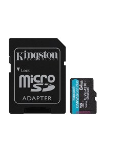 Карта памяти 64Gb microSDXC Canvas Go Plus Class 10 UHS I U3 адаптер SDCG3 64GB Kingston