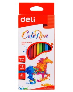 Набор цветных карандашей ColoRun трехгранные 12 шт EC00100 Deli