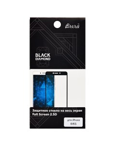 Защитное стекло для экрана смартфона Apple iPhone 6 6S FullScreen поверхность глянцевая черная рамка Brera