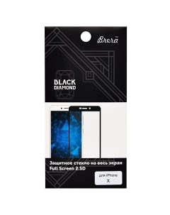 Защитное стекло для экрана смартфона Apple iPhone X FullScreen поверхность глянцевая черная рамка 2  Brera