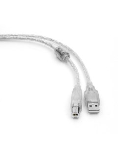 Кабель USB 2 0 Am USB 2 0 Bm экранированный ферритовый фильтр 3м прозрачный CCF USB2 AMBM TR 10 Cablexpert
