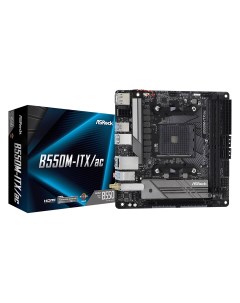 Материнская плата B550M ITX AC SocketAM4 AMD B550 2xDDR4 PCI Ex16 4SATA3 7 1 ch GLAN 5 USB 3 2 1 USB Asrock