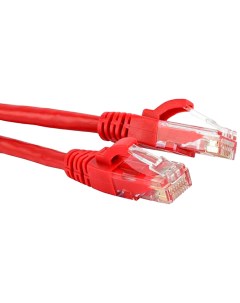 Патч корд UTP кат 5e 1 м RJ45 RJ45 красный CU LSZH PC LPM UTP RJ45 RJ45 C5e 1M LSZH RD Hyperline