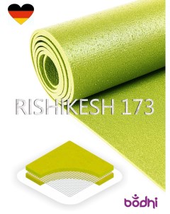 Коврик для йоги фитнеса Rishikesh PRO зеленый 173 х 80 х 0 45 Бодхи Bodhi
