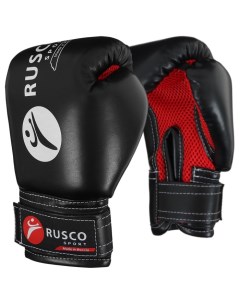 Перчатки боксерские детские кож зам 6 Oz черные Rusco sport