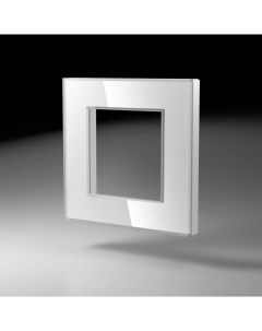 Рамка однопостовая стеклянная белая Эстетика GL P101 WCG Cgss