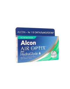 Контактные линзы Alcon plus HydraGlyde Astigmatism 3 линзы R 8 7 1 00 0 75 10 Air optix