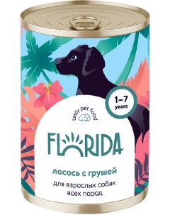 Консервы для собак с лососем и грушей 400г Florida