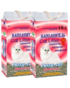 Впитывающий наполнитель древесный 2 шт по 10 л Pussy-cat