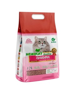 Комкующийся наполнитель Ecoline кукурузный сакура 2 шт по 12 л Homecat