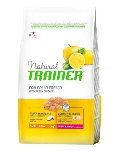 Сухой корм для щенков TRAINER Natural Puppy Junior Mini для мелких пород птица 0 8кг Natural trainer