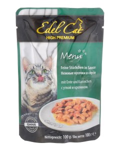 Влажный корм для кошек Menu утка кролик 100г Edel cat