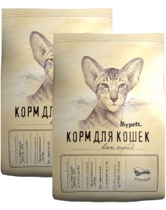 Сухой корм для кошек с курицей 2 шт по 0 4 кг Mypets