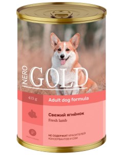 Влажный корм для собак ADULT DOG LAMB ягненок 12 шт по 415 г Nero gold