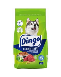 Сухой корм для собак с говядиной 600 г Dingo